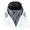 HISDERN Tie Scarf Black and White Men's Wedding Ascot Tie