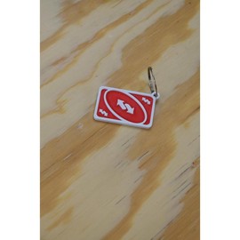 Uno Reverse Card Keychain - Model SQ0756254 with Original Design and Features - Color: Red