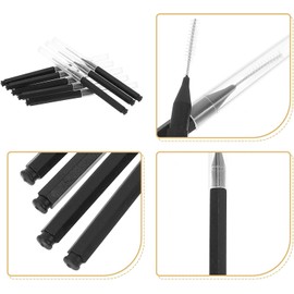 100 Piezas Microcepillo para Cejas Negro, Pp Pa612 y Acero 304 Cepillo Pestañas, Micro Cepillo para Pestañas, Micro Cepillo para Cejas Laminadas, para Laminado de Cejas
