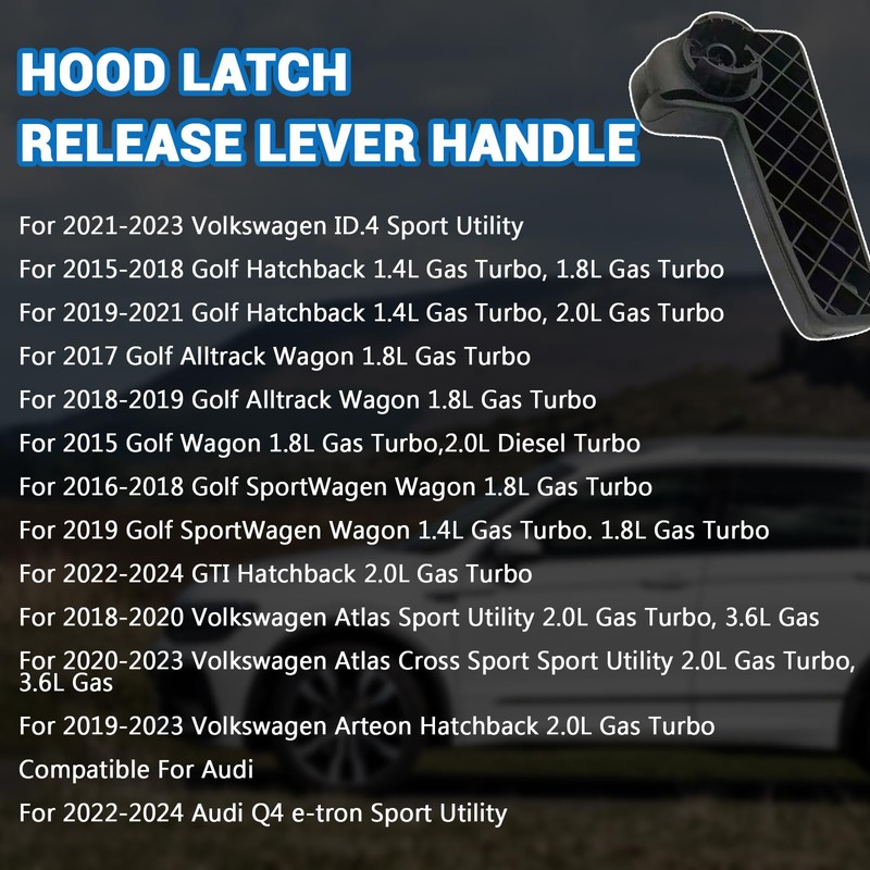 repustor Hood Latch Release Lever Handle Compatible with VW Tiguan