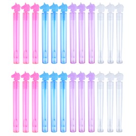 Mini Bubble Wands Assorted Bubbles Blowers for Kids Childrens Birthday Party Bag Toys Favours (Unicorns, 24, Bubble Tubes)