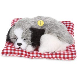 Tounlinx Simulation Lovely Dog That Make Sounds Doll Cute Sleeping Plush Dog Puppy on Mat Stuffed Decorations,1Pcs Sleeping Dog with A Mat Great Gift