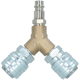 AB Tools Airline Y Piece 3 Way Euro Quick Release Fittings for Compressor Air Hose