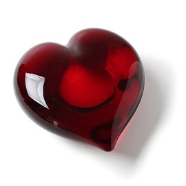 Cá d'Oro Big Red Heart Glass Paperweight Hand Blown Murano-Style Art Glass