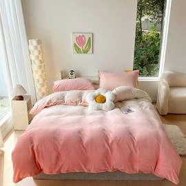 CLOTHKNOW Pink Velvet Queen Comforter Set 3Pcs Pink White Bedding Comforter Sets Pink Fluffy Queen Comforter Soft Pink White Queen Size Comforter Sets