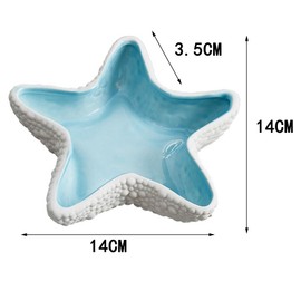 zaoalife Starfish Jewelry Dish Tray Ceramic Starfish Jewelry Holder Trinket Dish Ocean Style Ring Dish for Jewelry Candy Dishes Key Bowl Cute Storage Tray