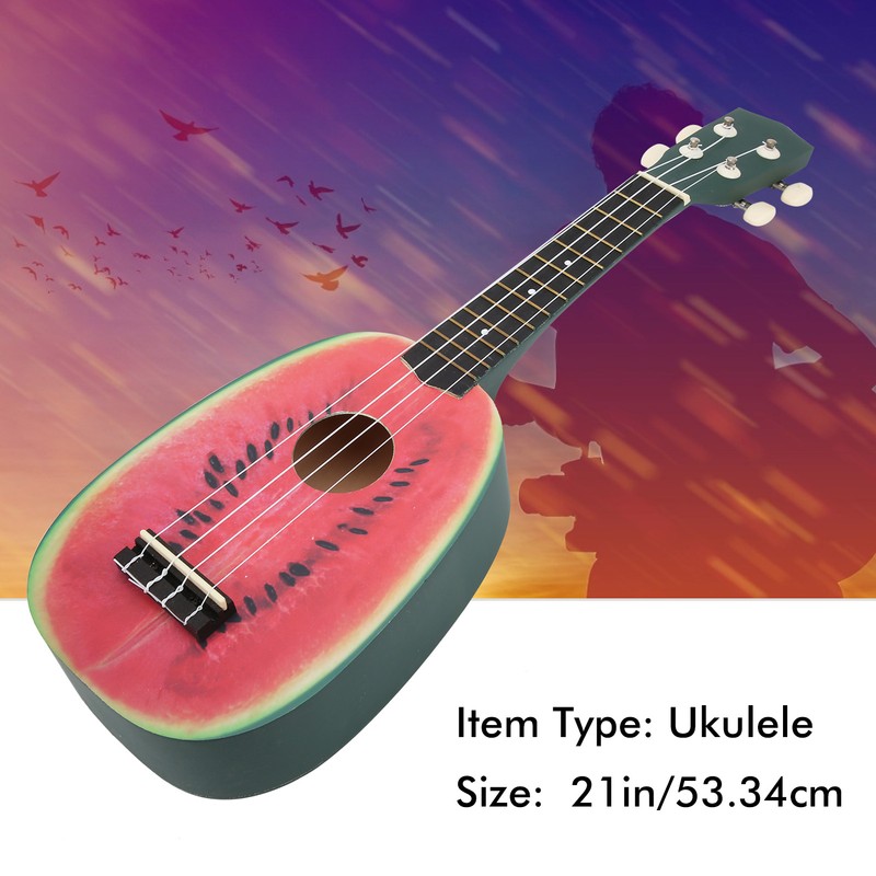 21in Ukulele with Carry Bag Tropical Fruit Pattern for Beginners