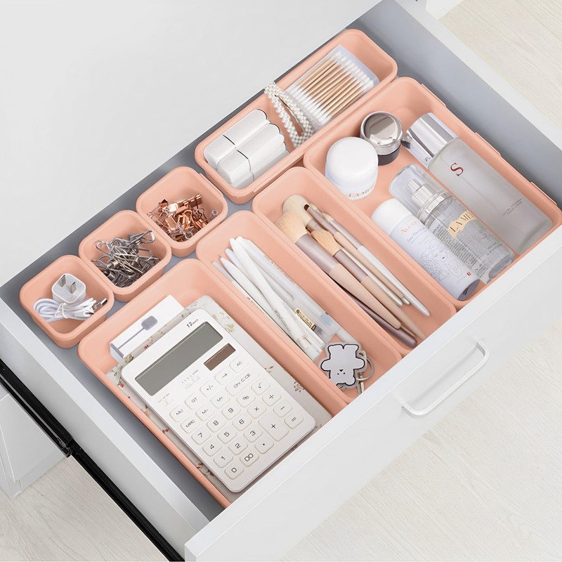 8 Pieces Drawer Organiser, Oganizer Storage Box for Home, Washable