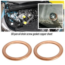 YINETTECH 20PCS Oil Drain Plug Gaskets Copper Crush Washers Oil Sump Plug Washer Plate Rings N013845.2 11137546275 22mm OD 16mm ID 2mm Thickness