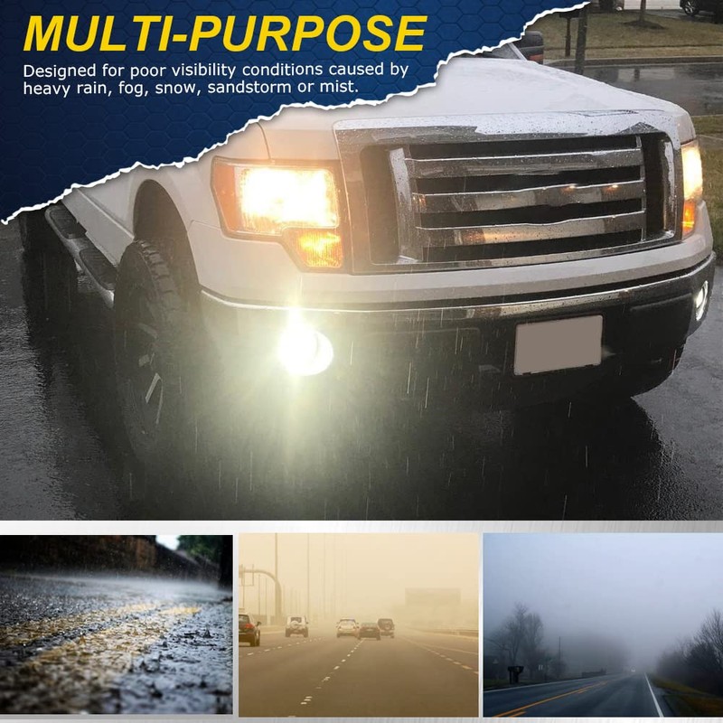 PIT66 Front Bumper Fog Light, Compatible with 2011-2014 Ford F150
