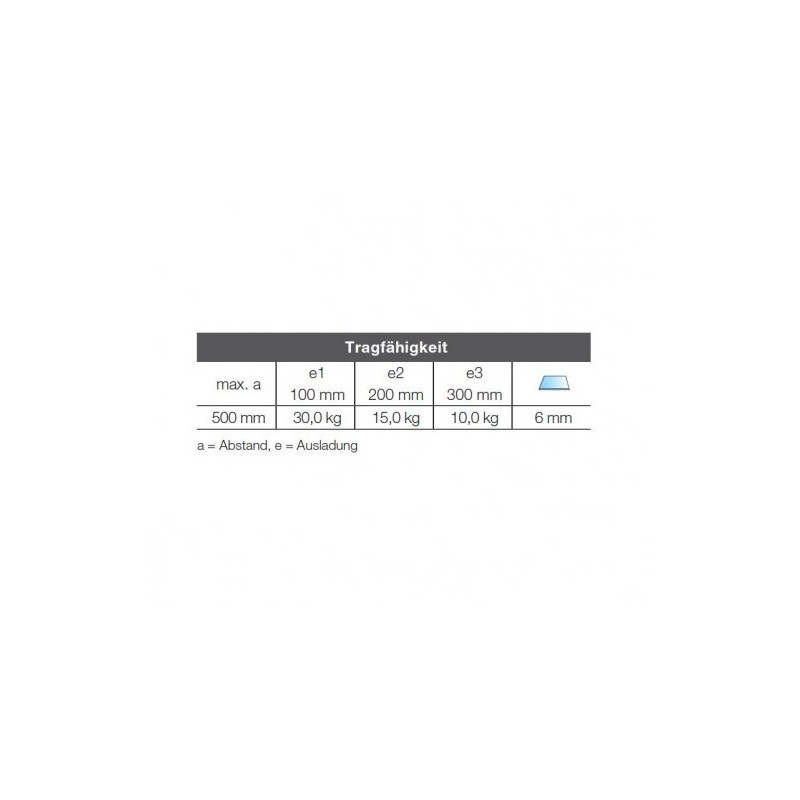 Square Glass Holder 100 x 27 mm for 6-10 mm