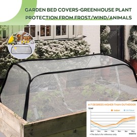 KYRGEU Raised Garden Bed Cover with Frame-Garden Greenhouse Cover with Zipper Door,Garden Rows Accelerator Plants Cover for Vegetable & Flower Beds-45 L x 22" W x 16" H