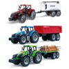 Mozlly Friction Powered Farm Tractor Trailer Set - 16-inch Toys