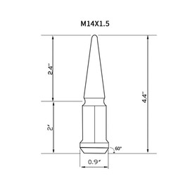 Spike Lug Nuts M14x1.5 24 pcs Solid Metal Wheel Lug Nuts with 1 Key for Aftermarket Wheels, Gold