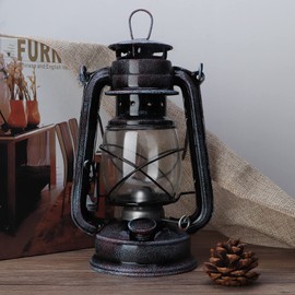 Small Vintage Camp Lanterns, Outdoor Oil Lamp Burning Lights Retro Classic Kerosene Lamps for Home Camping Hiking Garden Survival Kits for Emergency Power Failure Hurricane
