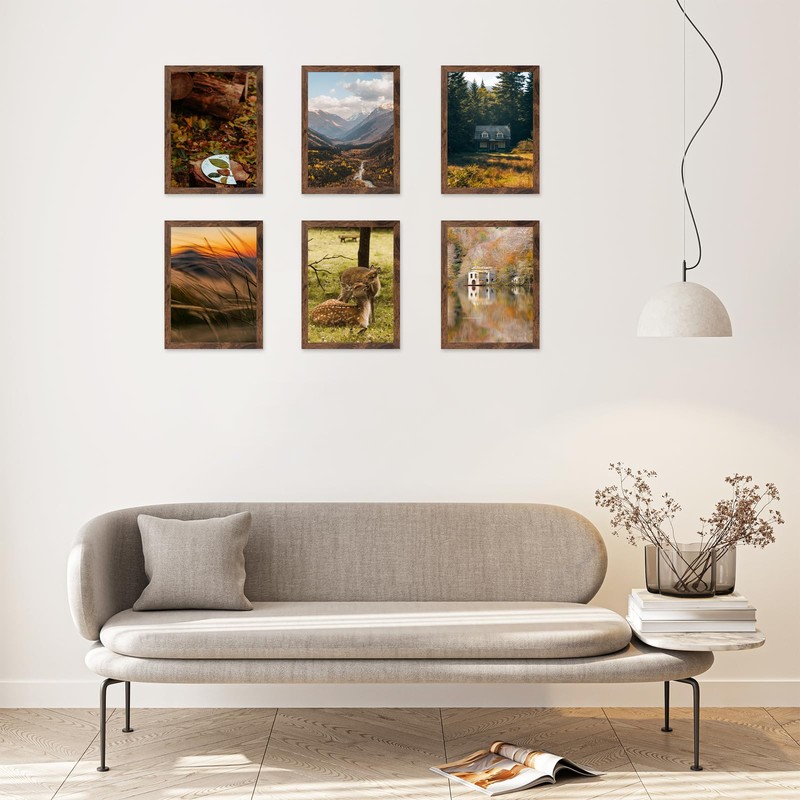 QOTIB 10x13 Picture Frame Deep Brown for Wall Hanging, Wood