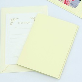 Yamada Bratwurst Paper Store Solid Cover Photo Mat 3 Large Surface Vertical (with envelopes, Message Cards: Ivy) , crema
