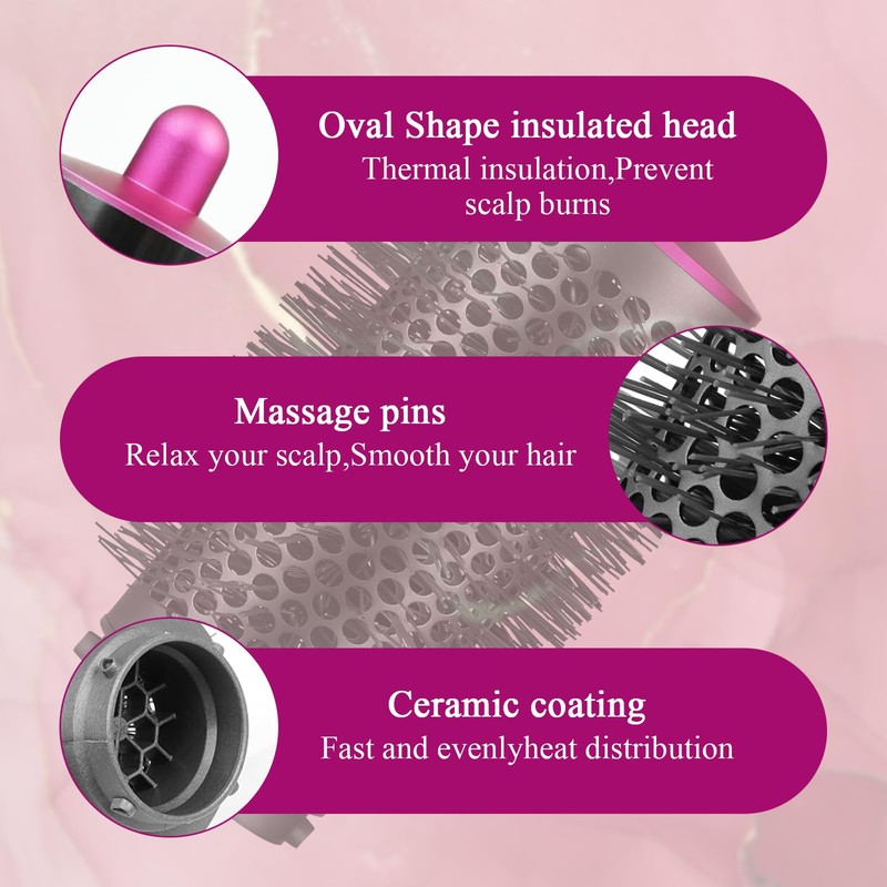 ExcellaElite Round Volumizing Brush for Dyson Airwrap Hair Styler, Large