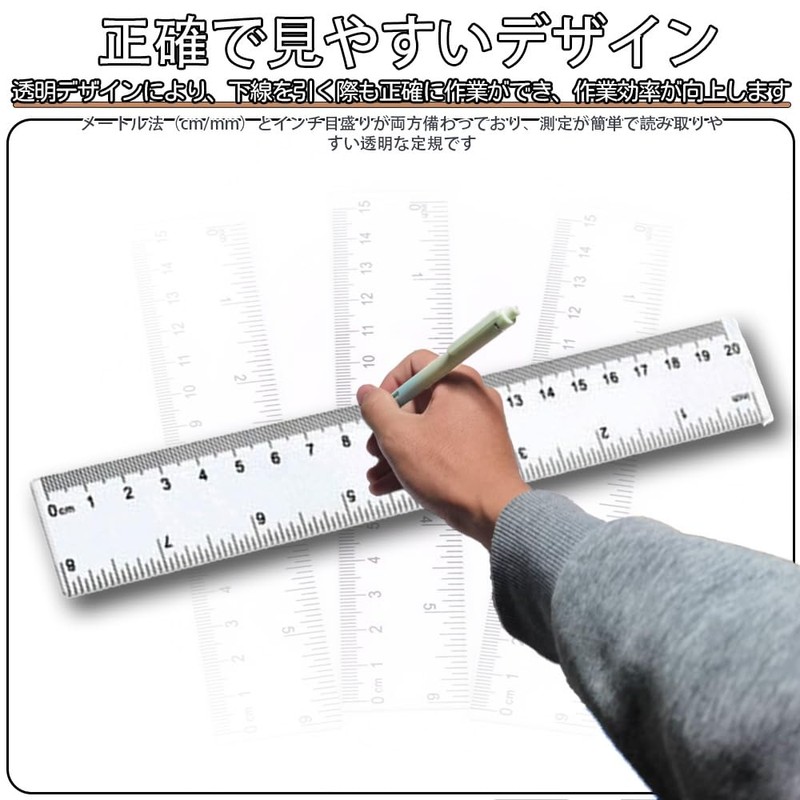 YUANXINWL Elementary Student Ruler 15cm 20cm Ruler Set of 4