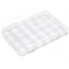 MroMax Component Storage Box - PP Fixed 24 Grids Electronic Component Containers Tool Boxes Clear White 7.68" x 5.31" x 0.98"(LxWxH),1pcs