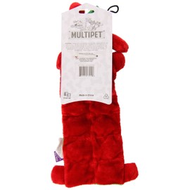 Multipet Loofa Holiday Squeaker Mat Dog Toy with Santa Hat, 12-Inch