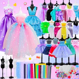 800+ Fashion Designer Kit for Girls, Sewing Kit with 4 Mannequins, DIY Art & Craft Activity for Kids, Girl Toys for Age 6 7 8 9 10 11 12+ Year Old Gifts
