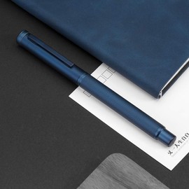 Hongdian Dark Blue Forest Fountain Pen Extra Fine Nib Classic Design with Converter and Metal Pen Case Set