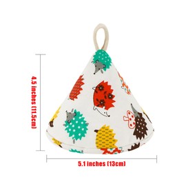 CAIRIAC Pot Holders for Kitchen Heat Resistant Cotton Potholders Oven Mitts Cooking Pinch Grips Kitchen Gloves Pot Lid Knob Cover for Cookware Lids Pot Handle Grips for Mom Wife Gifts (Hedgehog)