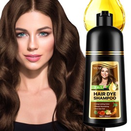 Coffee Hair Dye Shampoo 3-in-1, Hair Dye Shampoo for Natural, Long-Lasting Hair Colour Result without Mess, Easy, Quick Hair Dyeing for Home