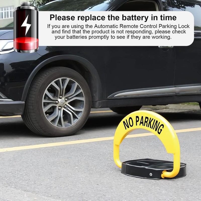 ORIENTOOLS Automatic Remote Control Parking Lock, Folding Parking Barrier Batteries
