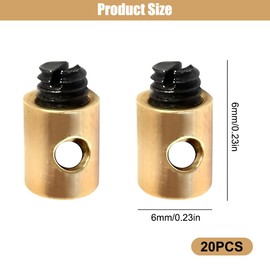 20 Stück Bowdenzug Nippel, Schraubnippel,Schrauben Ersatz Motorrad Lötfrei Gaszug Nippel Zubehör für Auto Motorrad Fahrrad Metall,Gartenmäher,5x6mm