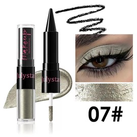 UOCK Dual-Ended Eyeshadow + Eyeliner - metallic liquid eyeshadow, gel eyeliner stick and glitter eyeshadow eye makeup set (07#)