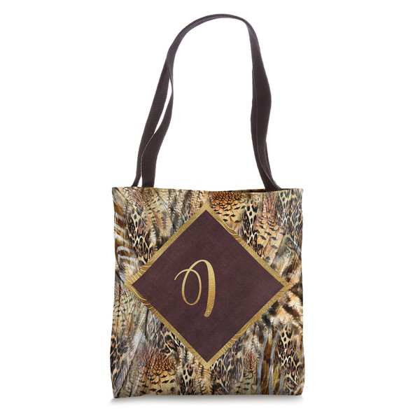 Animal print Initial letter I monogram leopard mix print Tote