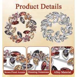 2 Pack Brooch, Brooches for Women Girls Bridal Vintage Fashion Coats, Shawls, Wedding, Birthday, Parties, Proms