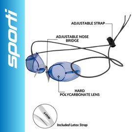 Sporti Antifog Swedish Goggle + Bungee Strap (Blue)