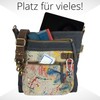 Sunsa Women's Canvas & Leather Shoulder Bag with Multiple Compartments,