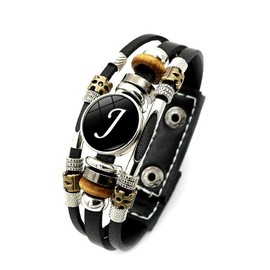 Leather Cuff Bracelet Initial Bracelet Vintage Punk Bracelet Wrap Multilayer Cuff Bangles Wristband Wrist Decor Bracelet Jewelry for Men