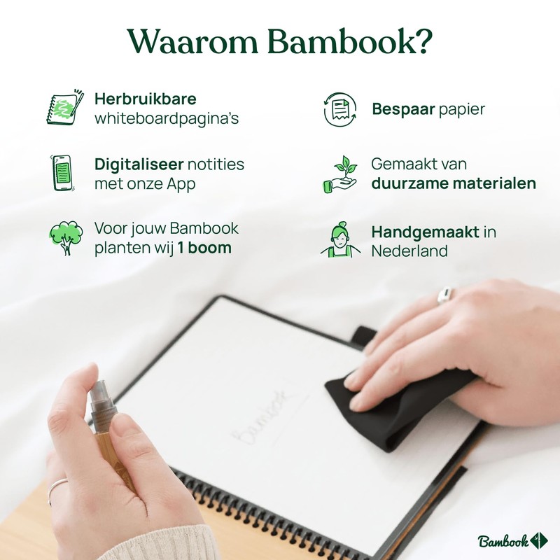 BAMBOOK Floral Notebook - A5 - Lined, Reusable Notebook, Notepad,