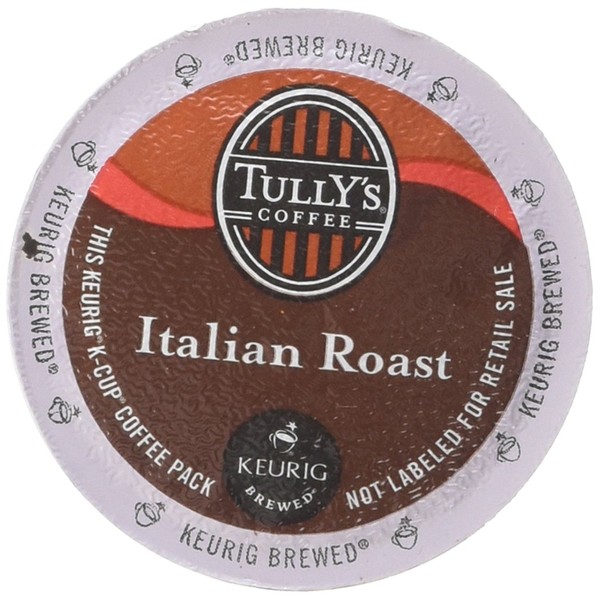 Tully's Coffee, Italian Roast, Single-Serve Keurig K-Cup Pods, Dark Roast Coffee, 48 Count (2 Boxes of 24 Pods)