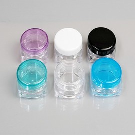 Square Transparent Cream Container Cosmetic Empty Jar Mini 3g 5g Plastic 100pcs Square Cream 5g 100pcs/White