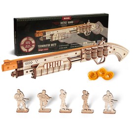 ROKR 3D Wooden Puzzle Rubber Band Guns for Kids & Adults, Toy Shotgun Model Building Kit, Cool Toys Hobbies for Men & Women