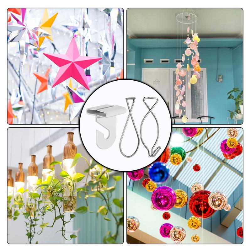 Philbinden 40Pairs PCS Drop Ceiling Hooks for Hanging,20 White Heavy