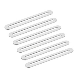 sourcing map 6Pcs Adjustable Flat Mending Plate Support with Slot, 6.1 x 0.75 Inch Stainless Steel Slotted Straight Brace Brackets for Wooden Furniture, Silver