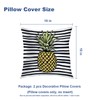 Batmerry Summer Pillow Covers 18X18, Pineapple Décor White Black Stripes