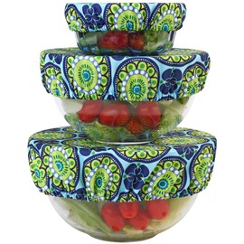 Wegreeco Reusable Bowl Covers - Set of 3,Funky Flower