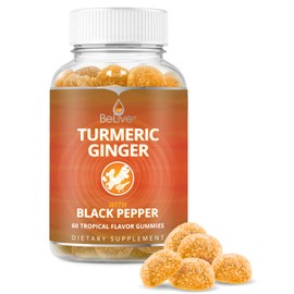 Turmeric Vitamin Supplement Gummies with Ginger & Black Pepper | Supports Joint Pain & Anti-Inflammatory Response | Active Ingredient 300mg Curcumin Extract | Vegan | Tropical Flavour (120 Count)