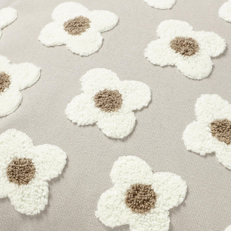 Francfranc Franc Emb Flower Cushion Cover 45x45cm Gray (C-051)
