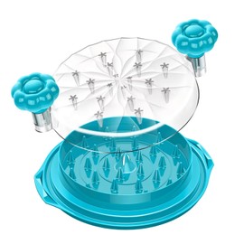 Meat Breaker Upper & Chicken Shredder Tool – Manual Meat Separator with Twist-Lid Action, Visible Top, Non-Slip Base – Shredded Chicken Tool, Meat Chopper, Mix and Chop Kitchen Utensil (Blue Mint)