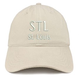 Trendy Apparel Shop STL St. Louis Low Profile Soft Cotton Baseball Cap - Stone