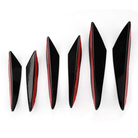 Front Lip Spoiler Splitter, 6 Pieces Gloss Black Car Front Bumper Wind Gauge Trims Front Bar Universal